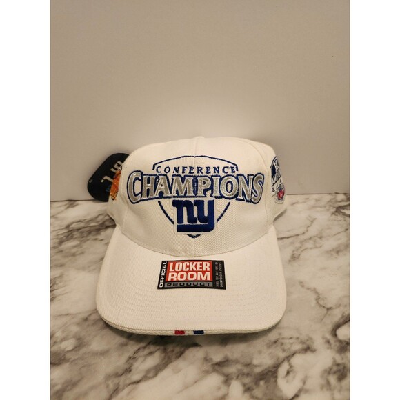 New York Giants XXXV Conference Champions Strap Back Cap Hat White - Picture 1 of 7